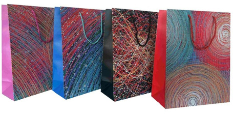 Torba prezentowa L brokat MIX