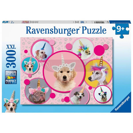 Puzzle 300 elementów XXL Pieski jednorożce