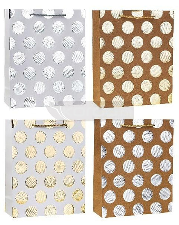 Torebka ozdobna 26x32x10cm hot-stamp mix ROZETTE