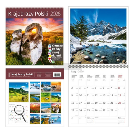 Kalendarz 2026 ścienny 30x30 Krajobrazy HELMA
