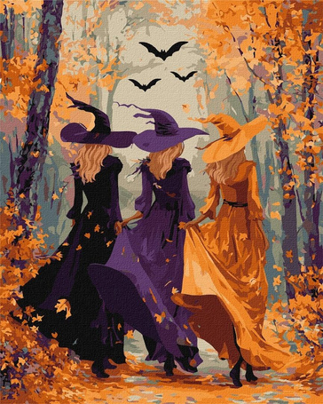 Malowanie po numerach - Trzy wedźmy w lesie 40x50