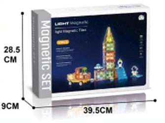 Klocki magnetyczne świecące 63el