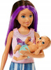LALKA BARBIE SKIPPER OPIEKUNKA łóżeczko + bobas HJY33