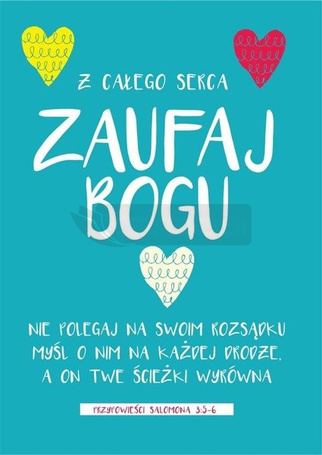 Kartka - Z całego serca zaufaj Bogu - niebieska