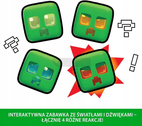 MINECRAFT CREEPRE figurka interaktywna ze światłem, dźwiękiem JGX49