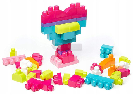 MEGA BLOKS KLOCKI 80 elementów ,duże klocki w torbie DCH62 dla dzieci +12m DCH62