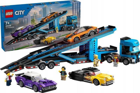 LEGO CITY 60408 LAWETA Z SAMOCHODAMI SPORTOWYMI zestaw klocków dla dzieci