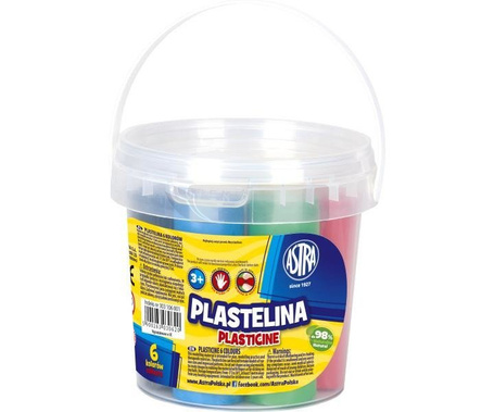 Plastelina wiaderko 6 kolorów ASTRA