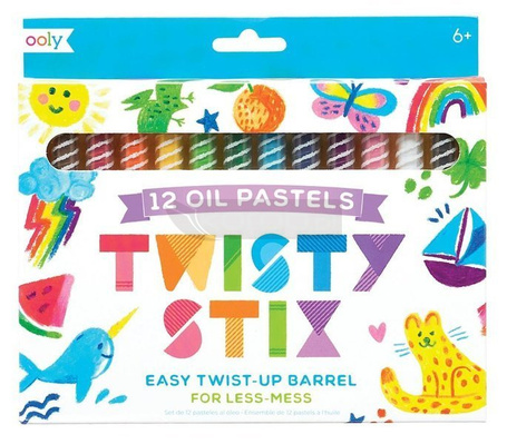 Kredki olejne pastelowe wykręcane 12 kolorów