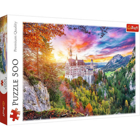 Puzzle 500 elementów Widok na zamek Neuschwanstein Niemcy