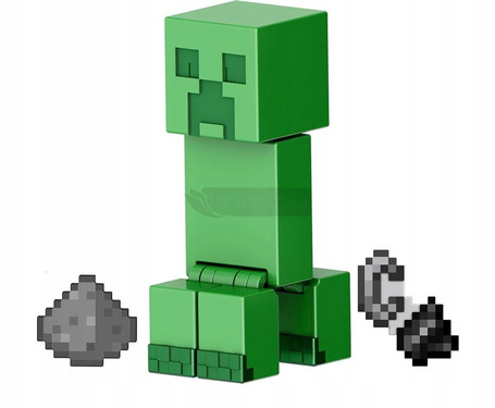 MINECRAFT figurka z gry w pikselowym stylu CREEPER + akcesoria HTL80