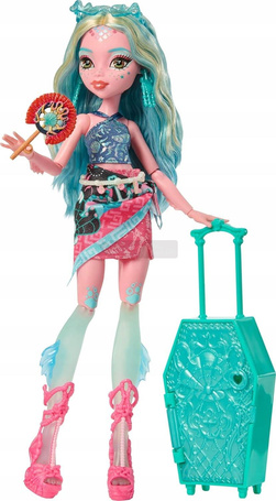 LALKA MONSTER HIGH STRASZYSEKRETY S7 Lagoona Blue wakacje zestaw z walizką JDR51
