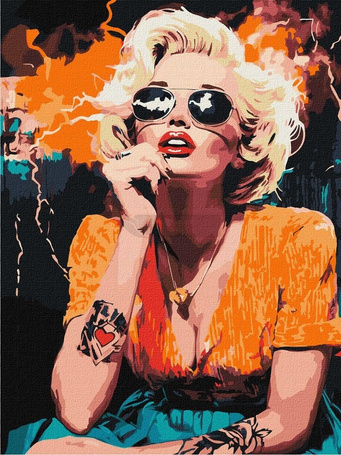 Malowanie po numerach - Monroe w Hollywood 30x40cm