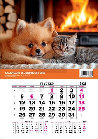 Kalendarz 2026 jednodzielny Milusińscy