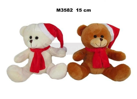 Miś świąteczny 15cm MIX