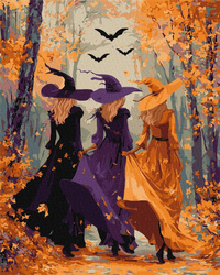 Malowanie po numerach - Trzy wedźmy w lesie 40x50