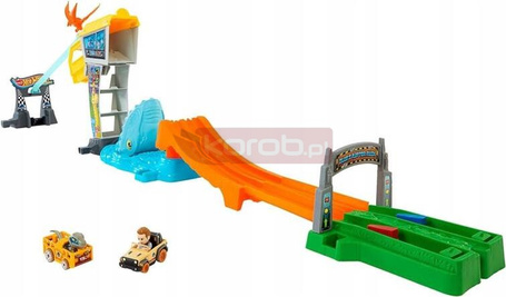 HOT WHEELS RacerVerse Jurassic World ZESTAW TORÓW WYŚCIGOWYCH + 2 autka HTP12