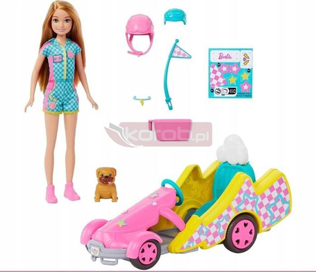 BARBIE LALKA STACIE W GOKARCIE z pieskiem HRM08