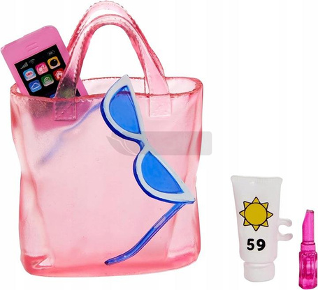 LALKA BARBIE DZIEŃ NA PLAŻY w kapeluszu + akcesoria plażowe HPL73