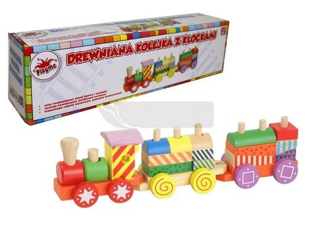 Drewniana kolejka z klockami