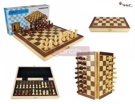 Szachy drewniane magnetyczne premium 29,5x29,5cm