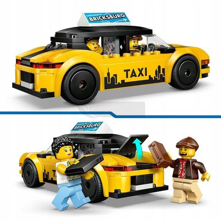 LEGO CITY 60487 Żółta taksówka, zestaw klocków dla dzieci +5 lat