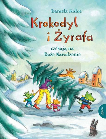 Krokodyl i żyrafa czekają na Boże Narodzenie