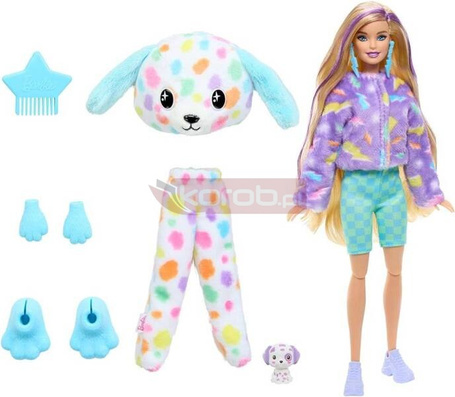 BARBIE CUTIE REVEAL KOLOROWE MARZENIA Lalka w kostiumie zwierzątka PIESEK HRK41