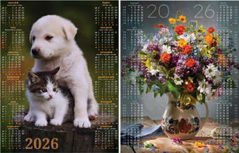 Kalendarz 2026 plakatowy MIX (18szt)