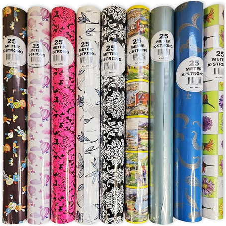 Papier ozdobny X-Strong 57cmx25m MIX (9szt)