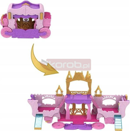 DISNEY PRINCESS 2W1 ZAMEK KAROCA DLA MAŁYCH LALEK + lalka Aurora HWX17