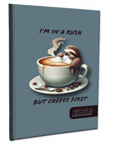 Kalendarz 2026 A5 tygodniowy notatka Leniwiec Kawa