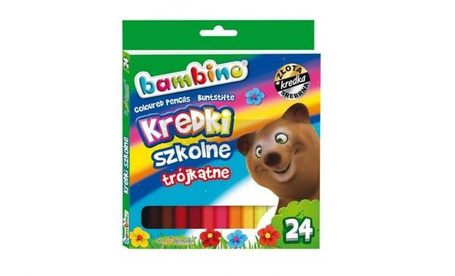 Kredki trójkątne 24 kolory BAMBINO