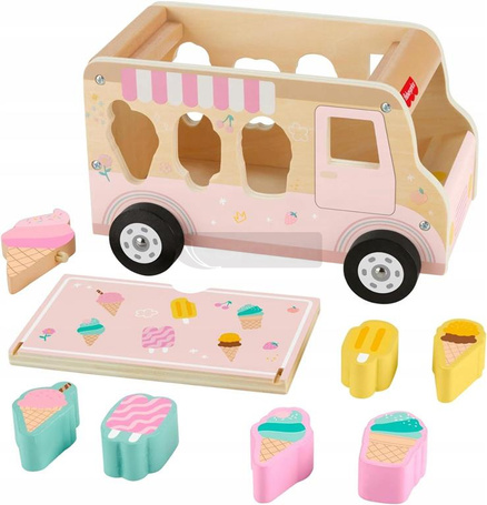 FISHER PRICE CIĘŻARÓWKA Z LODAMI drewniany sorter kształtów dla dzieci +18m HXT86