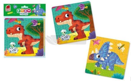 Piankowe puzzle 2w1. Dinozaury
