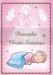 Pamiątka chrztu św. - różowa
