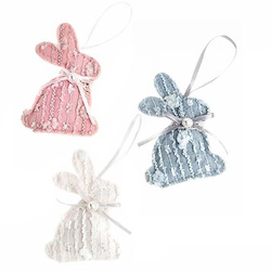 Zawieszki króliczki 11cm 3szt pastelowe