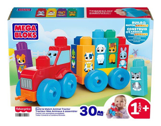 MEGA BLOKS KLOCKI TRAKTOR ZE ZWIERZĄTKAMI zestaw dla malucha +18 m-cy JKG33