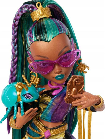 LALKA MONSTER HIGH NEFERA DE NILE królewska mumia + skarabeusz Lavish JDR48