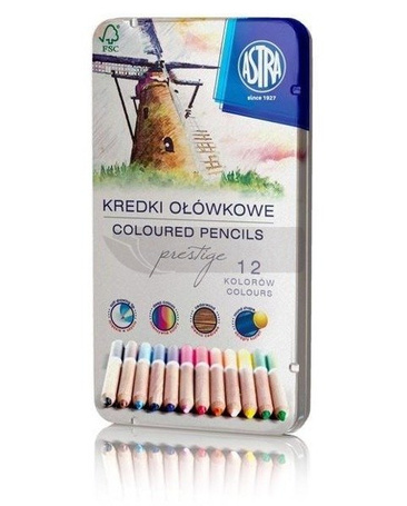 Kredki ołówkowe prestige 12 kolorów  ASTRA