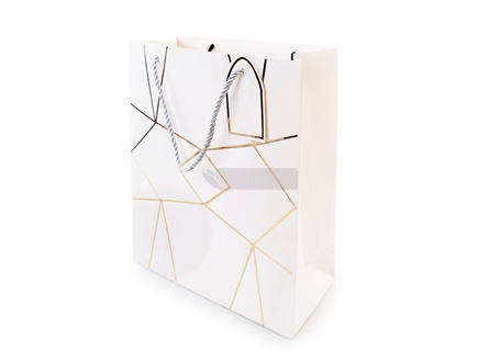 Torebka prezentowa biała ze złotym tłoczeniem