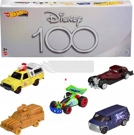 HOT WHEELS PREMIUM 100-lecie Disneya zestaw 5 aut HKF06