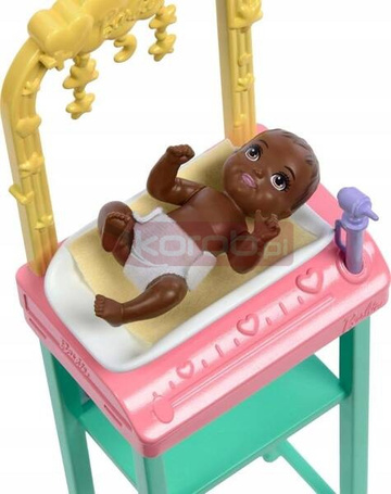 LALKA BARBIE LEKARZ PEDIATRA lalka Barbie doktor, lalka bobasek + akcesoria JCR72
