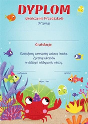 Dyplom A4 Ukończenia przedszkola Morski