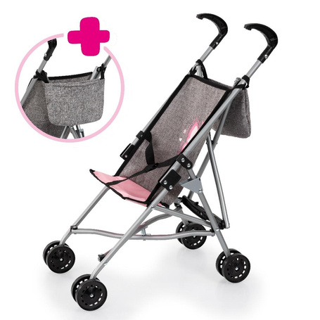 Wózek dla lalek z torbą szary