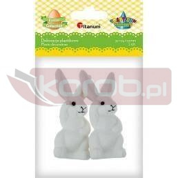 Zając flokowany 32x74x25mm biały 2szt