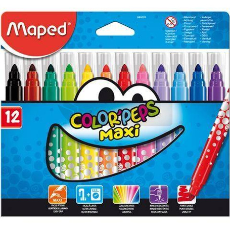 Flamastry Colorpeps maxi trójkątne 12 kolorów MAPE