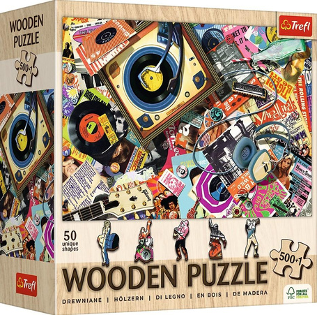 Puzzle drewniane 500+1 W świecie muzyki TREFL
