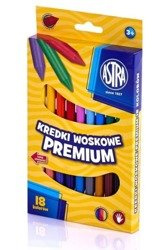 Kredki woskowe 18 kolorów ASTRA