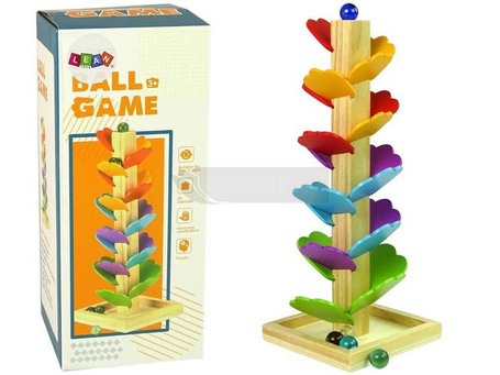 Drewniane drzewko Tor kulkowy zjeżdżalnia liście